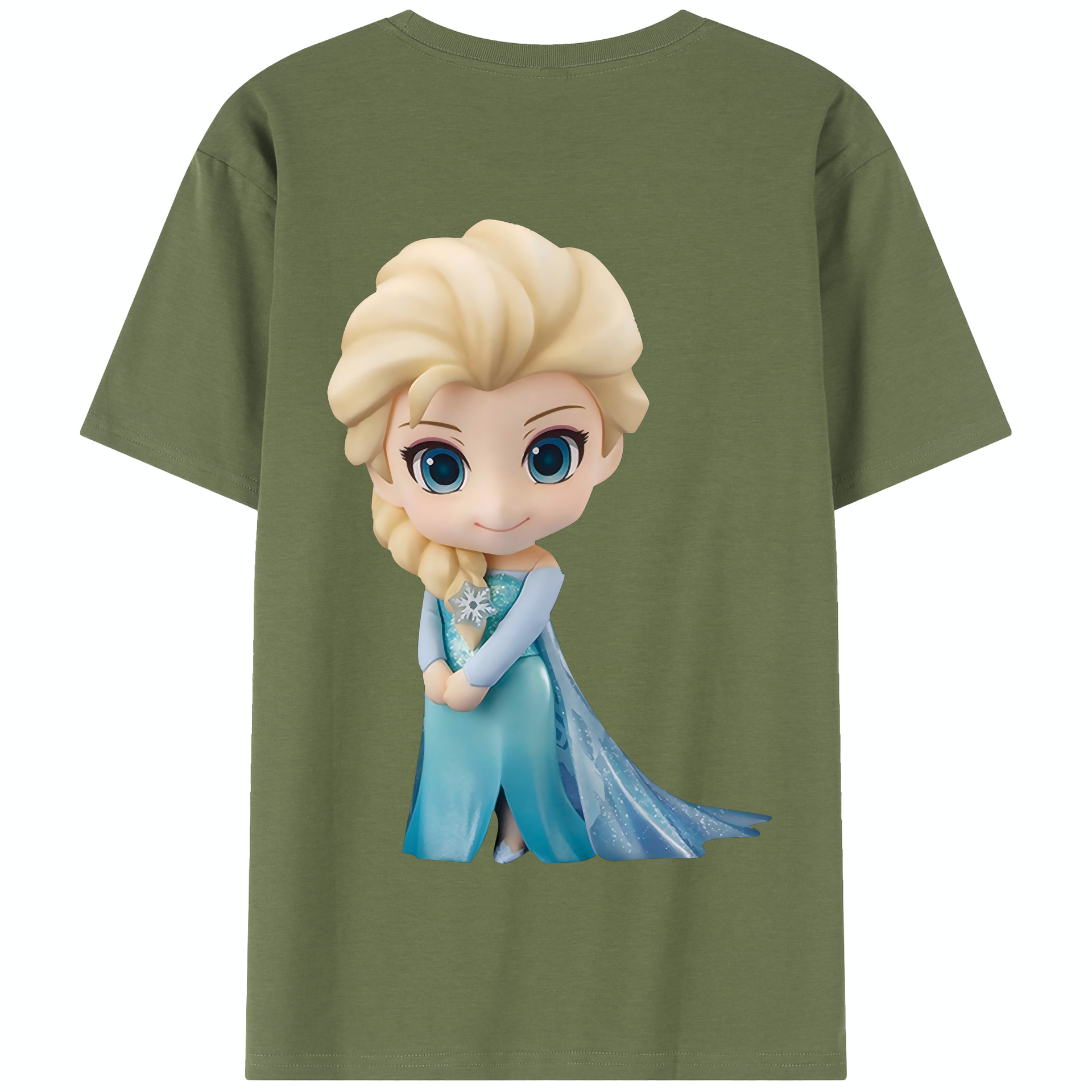（画像用） アナと雪の女王 アンナ エルサ Frozen Anna Elsa 綿100％半袖Tシャツ（背面プリント）